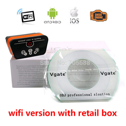 Vgate iCar2 ELM327 V2.1 OBD OBD2 WIFI Bluetooth Scanner Diagnostic Tool WI-FI