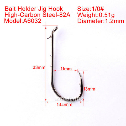 50pcs PROBEROS Brand Fishing Hook 1#-5/0# Fish Hooks BAITHOLDER Black Color