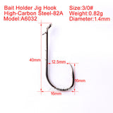 50pcs PROBEROS Brand Fishing Hook 1#-5/0# Fish Hooks BAITHOLDER Black Color