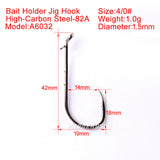 50pcs PROBEROS Brand Fishing Hook 1#-5/0# Fish Hooks BAITHOLDER Black Color