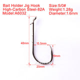 50pcs PROBEROS Brand Fishing Hook 1#-5/0# Fish Hooks BAITHOLDER Black Color
