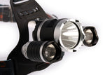 10000Lumen CREE XML T6+2R5 LED Headlight 4mode torch +2x18650 battery+EU/US Car charger