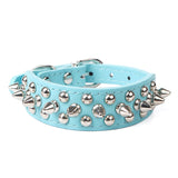 Punk Style Spiked Pet Dog Collar Round Bullet Nail Rivet Studded Collar Neck Strap Pitbull Collar PU Leather Pet roducts