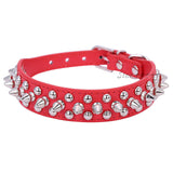 Punk Style Spiked Pet Dog Collar Round Bullet Nail Rivet Studded Collar Neck Strap Pitbull Collar PU Leather Pet roducts