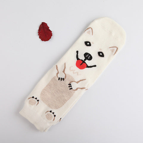 New Design women lovely dogs Socks cute cartoon sox South Korean style Fashion Cotton Printing Tube Socks floor meias Socks