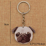 Double Side Cute PUG Face/Bone Shape Keychain