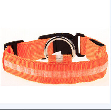 Nylon Pet Dog Collar LED Light Night Safety Light-up