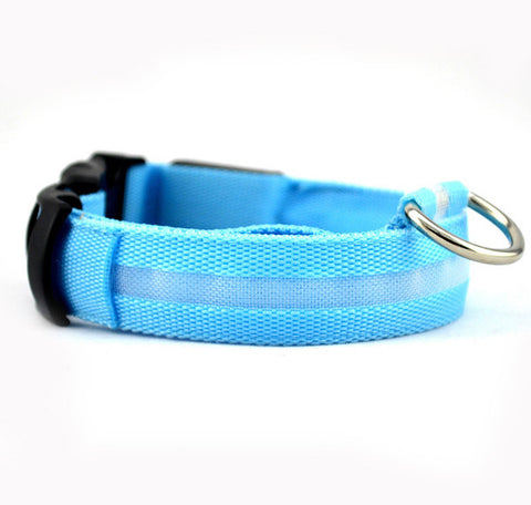 Nylon Pet Dog Collar LED Light Night Safety Light-up