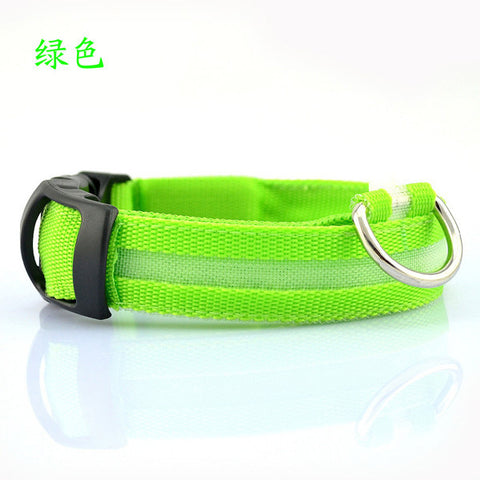 Nylon Pet Dog Collar LED Light Night Safety Light-up