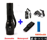 XM-L2 6000LM Tactical Flashlight Torch Zoom 3xAAA or 1x 18650 Rechargeable Battery