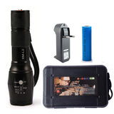 XM-L2 6000LM Tactical Flashlight Torch Zoom 3xAAA or 1x 18650 Rechargeable Battery