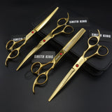 7.0 inch Professional pet grooming scissors Cutting scissor +2 curved scissor + thinning scissors 4 pieces Set