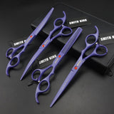 7.0 inch Professional pet grooming scissors Cutting scissor +2 curved scissor + thinning scissors 4 pieces Set