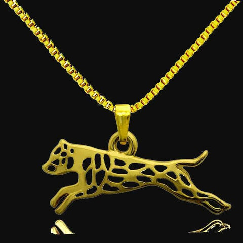 Leaping Animal Silver Plated Necklaces Dog Pitbull Charm For Pet Lovers Dog Jewelry Store