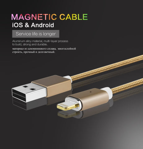 magnetic charger braided cable for iphone 6 6s 7 for iphone7 micro USB cable for ANDROID