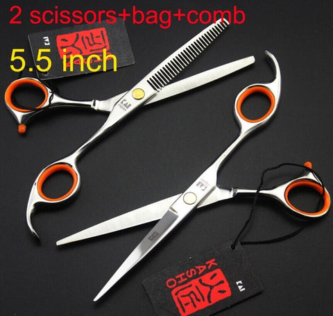 2 Scissors+Bag+Comb Japan High Quality 5.5/6.0 Inch Professional Hairdressing Scissors