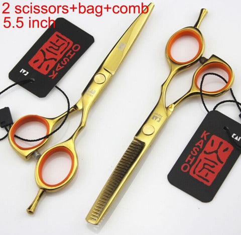 2 Scissors+Bag+Comb Japan High Quality 5.5/6.0 Inch Professional Hairdressing Scissors