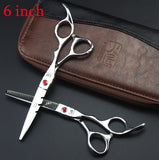 2 Scissors+1 bag Kasho 5.5/6 Inch High Quality Professional Hairdressing Scissors