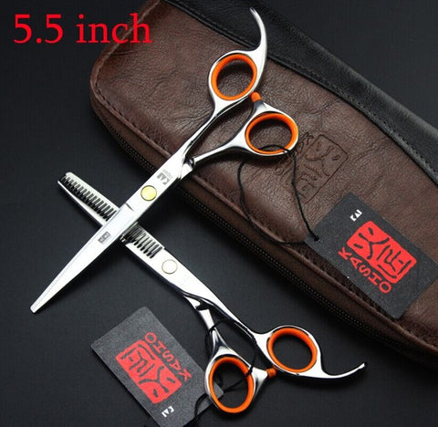 2 Scissors+1 bag Kasho 5.5/6 Inch High Quality Professional Hairdressing Scissors