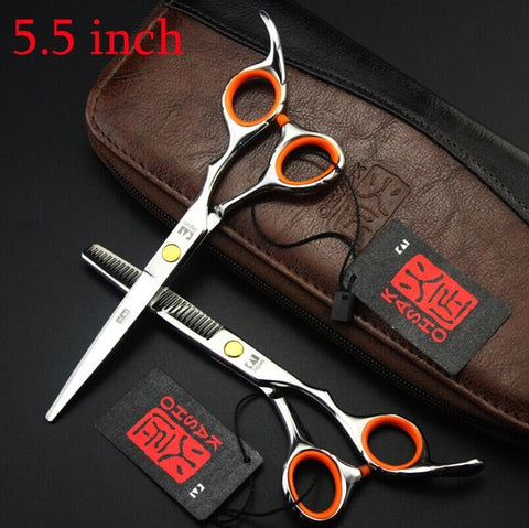 2 Scissors+1 bag Kasho 5.5/6 Inch High Quality Professional Hairdressing Scissors