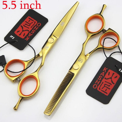 2 Scissors+1 bag Kasho 5.5/6 Inch High Quality Professional Hairdressing Scissors