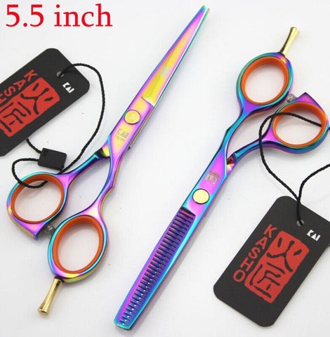 2 Scissors+1 bag Kasho 5.5/6 Inch High Quality Professional Hairdressing Scissors