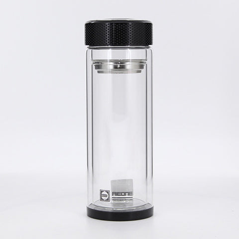 Borosilicate Glass Water Bottle Double-layer Transparent Crystal Glass Water Bottle 500ml Drinkware