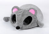 Grey Mouse Shape Bed for Small Cats Dogs Waterproof Bottom