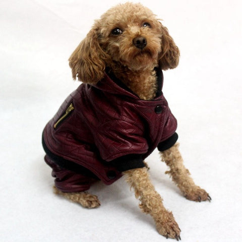 black PU jumpsuits removable doggy jacket