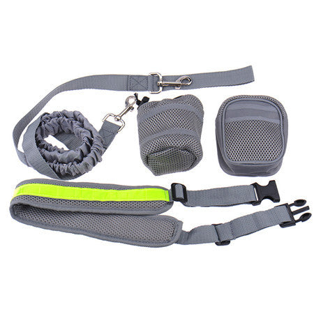 Elastic belt Running dog leash lead sports jogging walking pet collar rope hand free waist