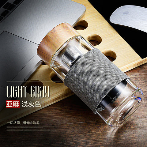 Tea Infuser Glass Cup Stainless Steel Filter borosilicate glass