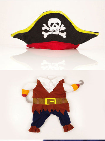 Funny Halloween pet cat dog Pirate costume