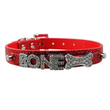 Bling Personalized Pet Dog Collar Rhinestone Customized Free Name Diamond Bucklet XS S M L