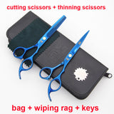 JAPAN rainbow hair cutting scissors high quality,professional barber hairdressing scissors hair thinning shears + bag