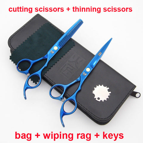 JAPAN rainbow hair cutting scissors high quality,professional barber hairdressing scissors hair thinning shears + bag