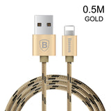 Baseus 0.5m / 1m / 1.5m USB Cable Nylon Braided Fast Data Sync Charging Lightning Cable For iPhone 7 6 6s Plus 5 5s SE iPad iPod