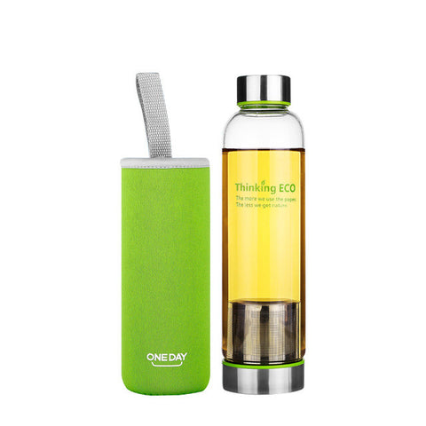 550ML My Bottle Glass Tea Infuser Water Bottle With Stainless Steel Filter