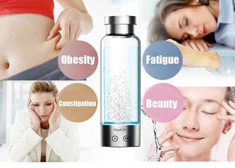 Portable Hydrogen-Rich Alkaline Water Ionizer1300m Ah Pure Titanium+ Platinum