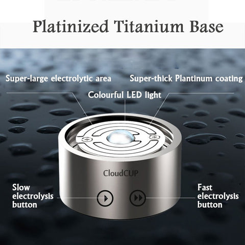 Portable Hydrogen-Rich Alkaline Water Ionizer1300m Ah Pure Titanium+ Platinum