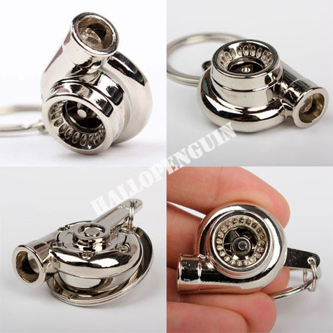 Sleeve Bearing Spinning Turbo Turbine Keychain Key Chain Keyring