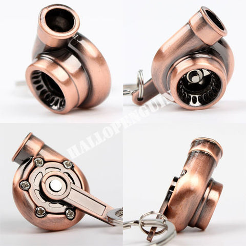 Sleeve Bearing Spinning Turbo Turbine Keychain Key Chain Keyring