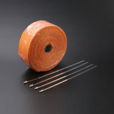 2"x5m Titanium Temp Exhaust Heat Wrap 5 Colors Heater Resistant Downpipe 10 Ties