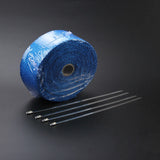 2"x5m Titanium Temp Exhaust Heat Wrap 5 Colors Heater Resistant Downpipe 10 Ties