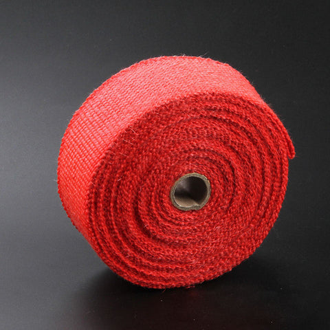 2"x5m Titanium Temp Exhaust Heat Wrap 5 Colors Heater Resistant Downpipe 10 Ties