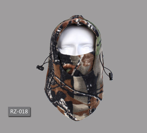 Fleece Camouflage Cap Balaclava Outdoor Trekking Riding Ski Hunting Fishing Wind-proof Mask