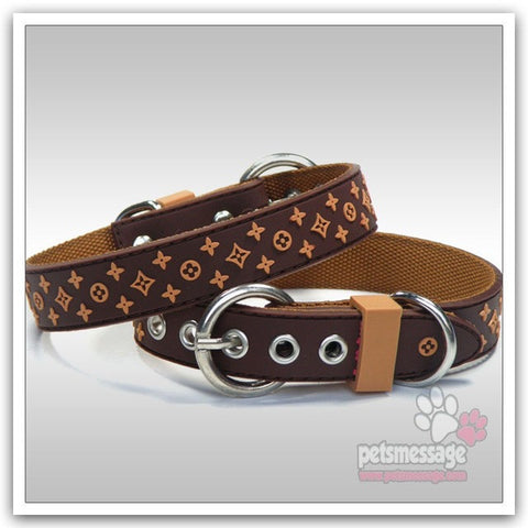 Dog Collar Lead Black Brown Pet Dog Set