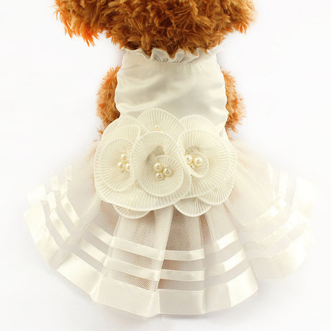 Armi store Pearl Flower Adornment  Dog Dress Wedding Dresses For Dogs XS, S, M, L, XL