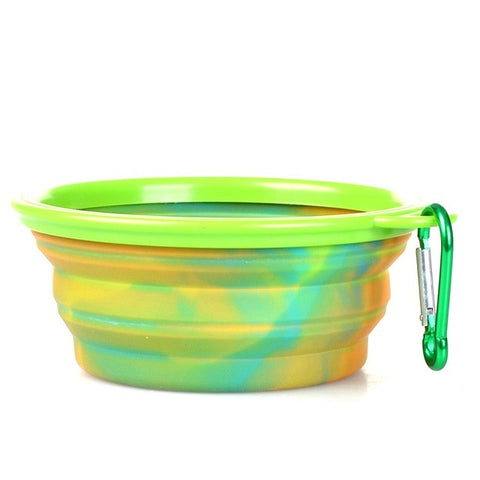 Camouflage Silicone Folding dog Bowls Portable Food Drinking Water