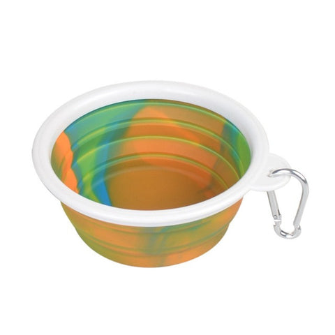 Camouflage Silicone Folding dog Bowls Portable Food Drinking Water