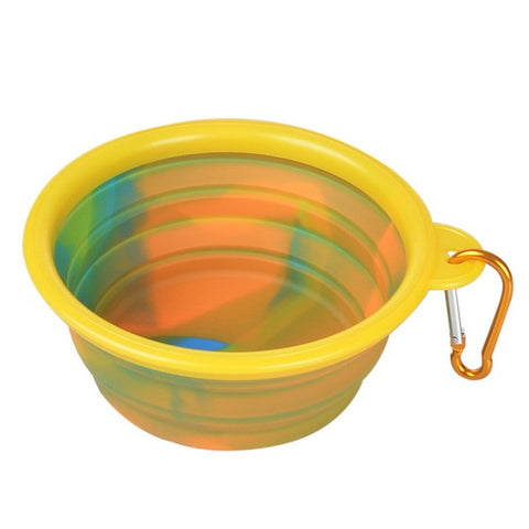 Camouflage Silicone Folding dog Bowls Portable Food Drinking Water